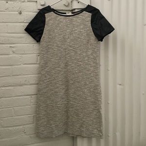Faux leather sleeve Banana Republic dress